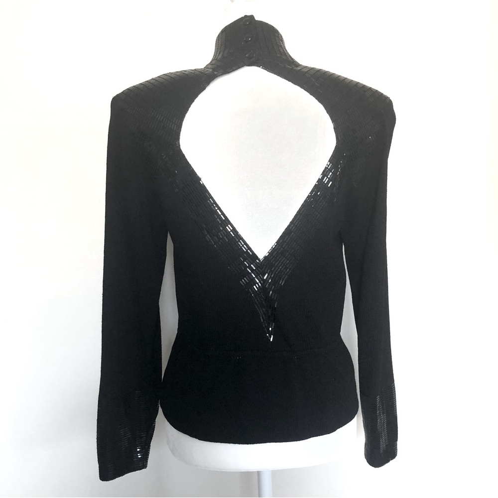 80s Style Cutout Sparkle Statement Top